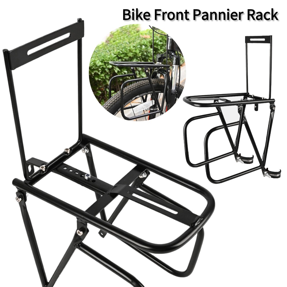Cycling Gear Shelf - MTB ขี่จักรยานจักรยานด้านหน้า Rack Carrier Pannier กระเป๋าชั้นวางสัมภาระวงเล็บโหลดแบริ่ง