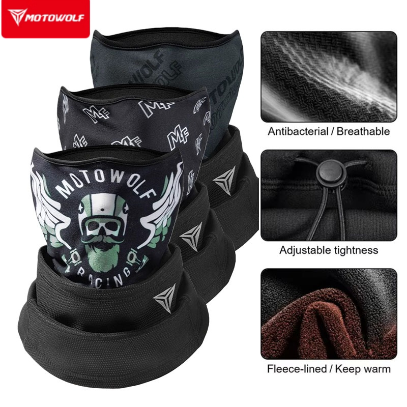 Cycling Gear Winter - หน้ากากบาลาคลาวา Motowolf สำหรับฤดูหนาว อุ่นสบาย เหมาะสำหรับปั่นจักรยาน เดินป่า