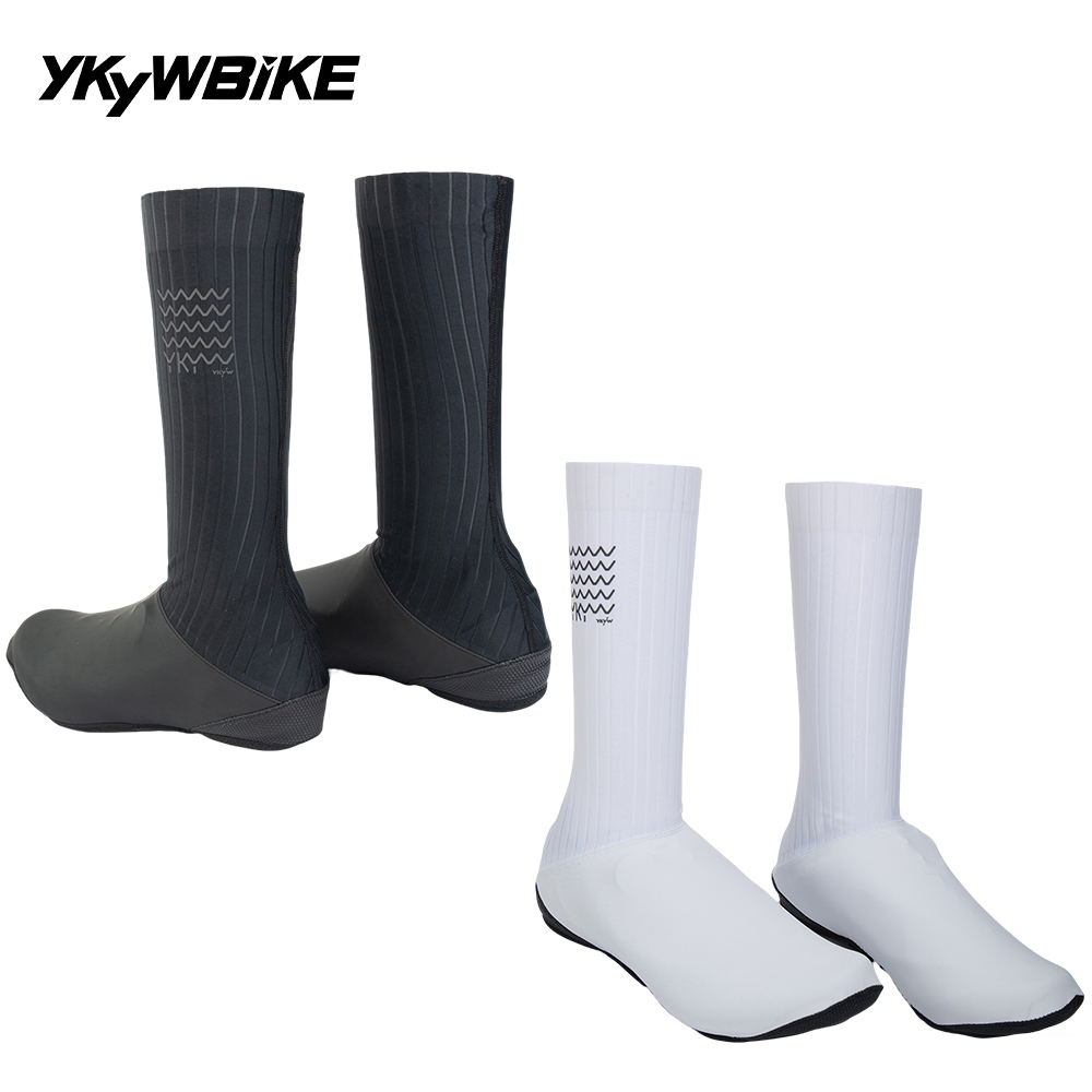 Cycling Shoe Covers - YKYW ผู้ชายกันน้ํากันลมรองเท้าขี่จักรยานสีดําสีขาวรองเท้าจักรยาน MTB BOOT ครอบคลุมรองเท้า Protector