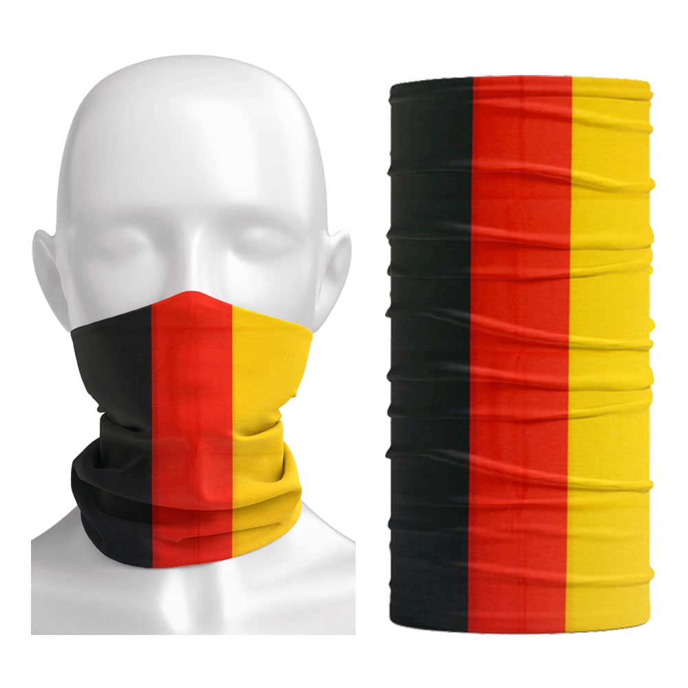 Cycling Gear Germany - ผ้าพันคอแบบมีธงชาติเยอรมนี ผ้าปิดหน้าแบบมีธงชาติเยอรมัน สำหรับผู้ชายและผู้หญิง เหมาะสำหรับการเดินป่า ตั้งแคมป์ ปิดหน้าป้องกันรังสียูวี