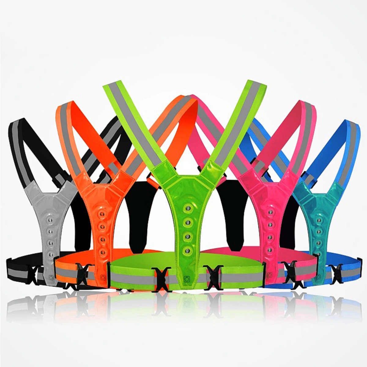 Cycling Gear Winter - เสื้อกั๊กความปลอดภัยในการวิ่งและขี่จักรยาน LED แบบปรับได้สําหรับผู้ชายและผู้หญิงอุปกรณ์กีฬาการรักษาความปลอดภัยกลางคืน