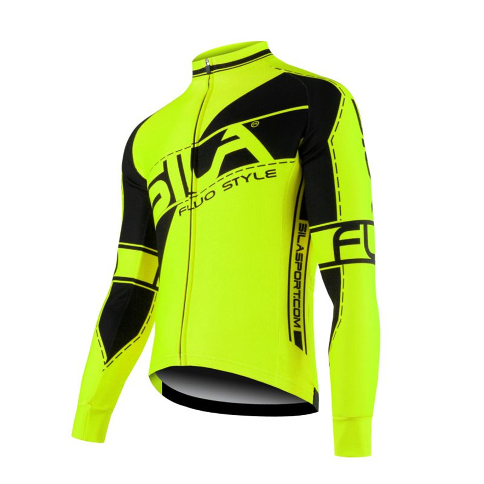 Cycling Gear Winter - Sila Usa ผู้ชายจักรยานกีฬากลางแจ้งเสื้อแคชเมียร์ WARM JERSEY แขนยาวฤดูหนาวแจ็คเก็ตจักรยานเสือภูเขายาวเสื้อเจอร์ซีย์นักปั่น