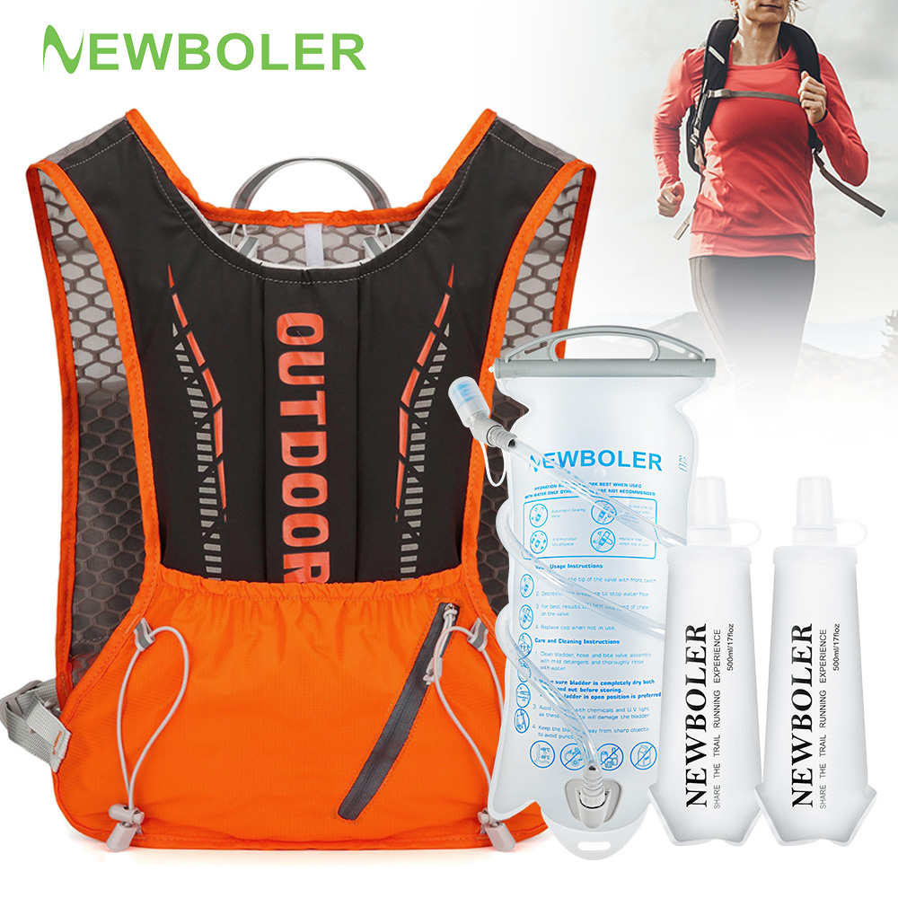 Cycling Gear Backpack - กระเป๋าเป้สะพายหลังสำหรับวิ่งออกกำลังกายกลางแจ้ง NEWBOLER ระบายอากาศได้ดี น้ำหนักเบา พร้อมช่องใส่ขวดน้ำ
