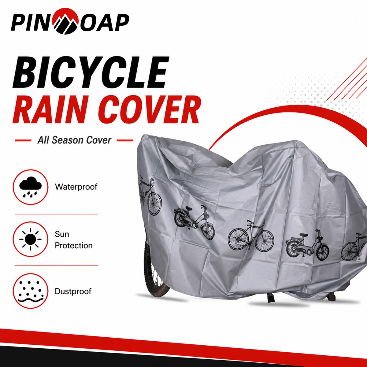 Cycling Gear Duffle - PINMOAP ผ้าคลุมจักรยานกันฝนอเนกประสงค์ กันน้ำ สำหรับจักรยานกลางแจ้ง ป้องกันฝุ่น ทนต่อรังสียูวี