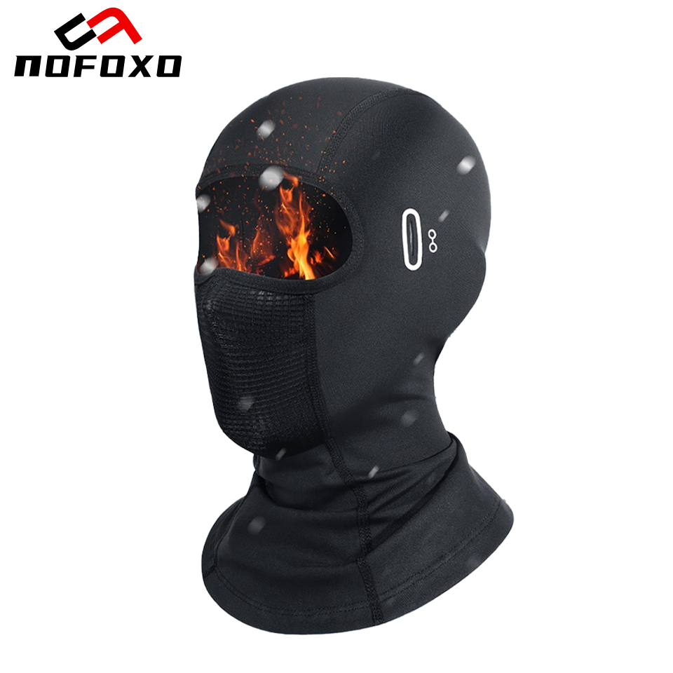 Cycling Gear Winter - หน้ากากกันลมสำหรับขี่มอเตอร์ไซค์ในฤดูหนาว NOFOXO หมวกคลุมศีรษะสำหรับปั่นจักรยาน ป้องกันลม หมวกกันหนาวสำหรับขี่มอเตอร์ไซค์ อุปกรณ์กีฬา