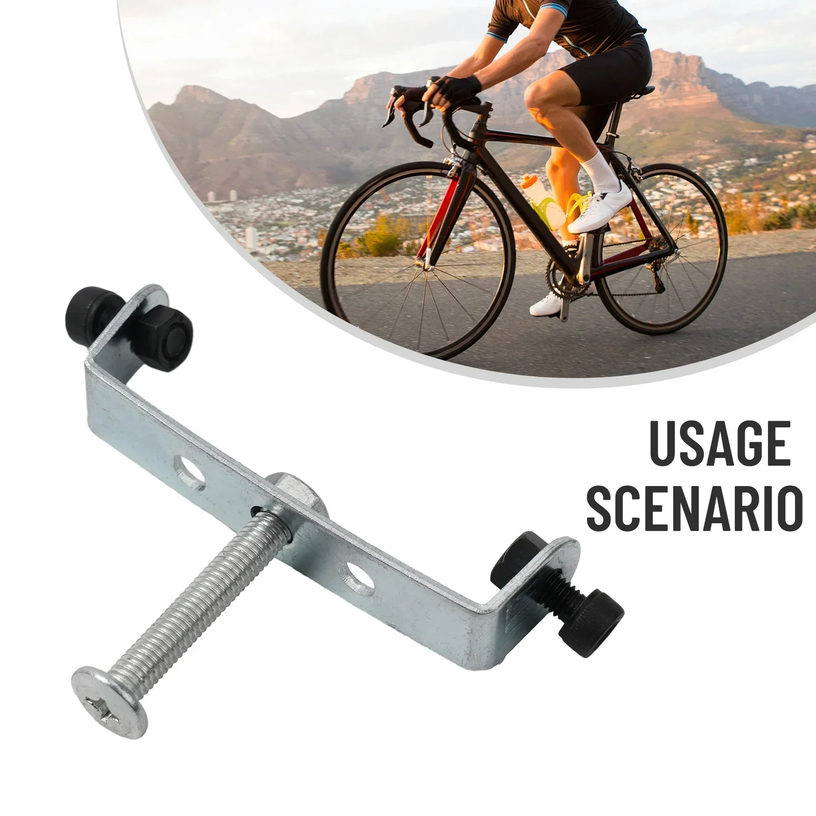 Cycling Gear Shelf - ขายึดแปลงจักรยาน อะแดปเตอร์ติดตั้งแร็คจักรยาน สีเงิน- ชั้นวางของท้ายจักรยาน อะไหล่แปลงจักรยาน 70x15x16