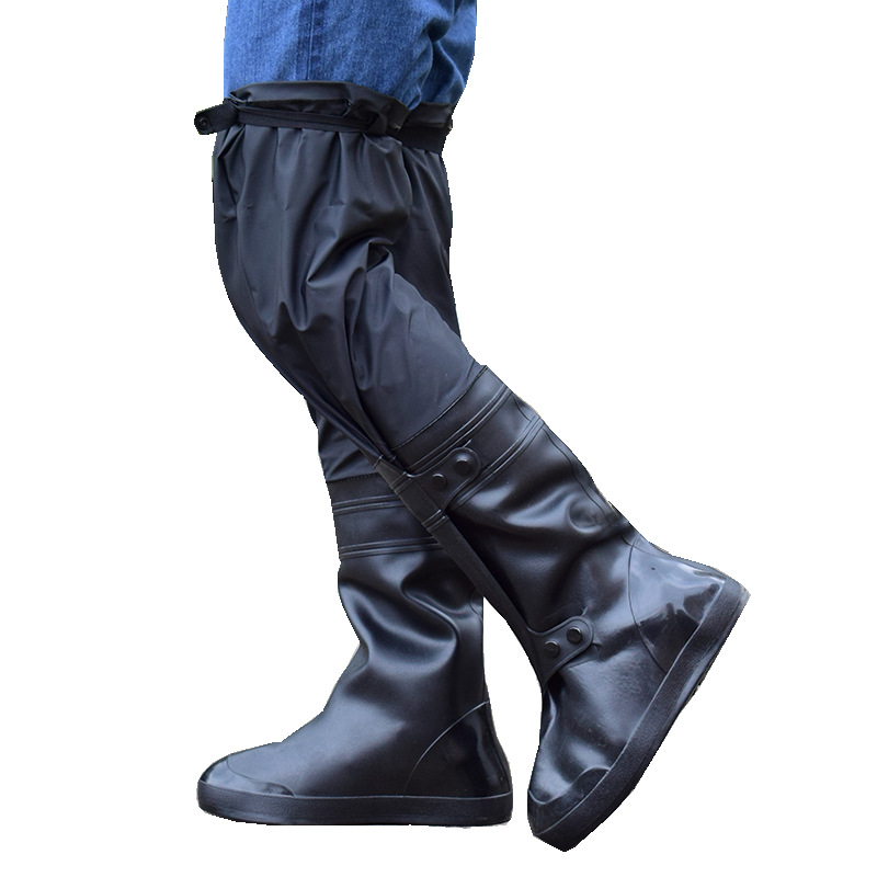 Cycling Shoe Covers - ที่คลุมรองเท้าลุยฝนยาวถึงเข่าหนาป้องกันการลื่นกันน้ำกางเกงใส่ปั่นจักรยานและ celana hujan วันที่ฝนตก