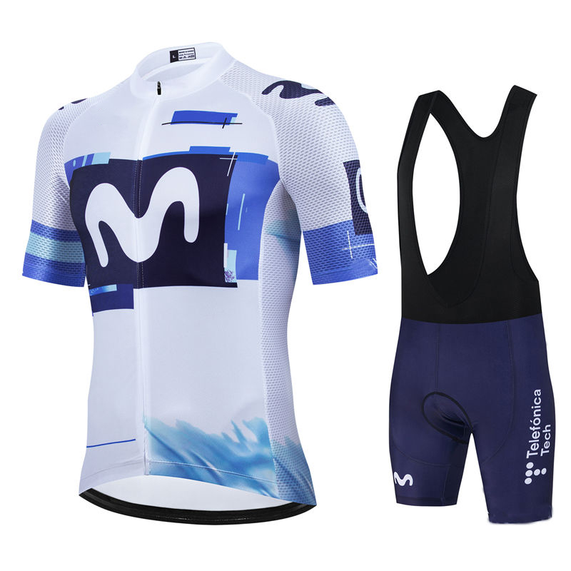Cycling Gear Waterproof - Movistar ทีม Pro ฤดูร้อนชุดขี่จักรยาน Jersey Men's
