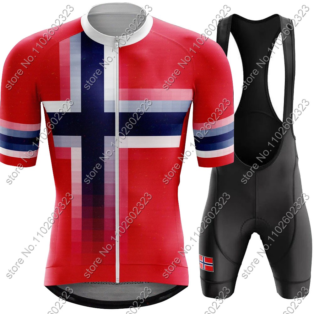 Cycling Gear Waterproof - 2024 Norway ชุดทีมชาติเสื้อเจอร์ซีย์นักปั่นเสื้อผ้าสำหรับปั่นจักรยานเสือภูเขาชุดปั่นจักรยานเสือภูเขากางเกงขาสั้น