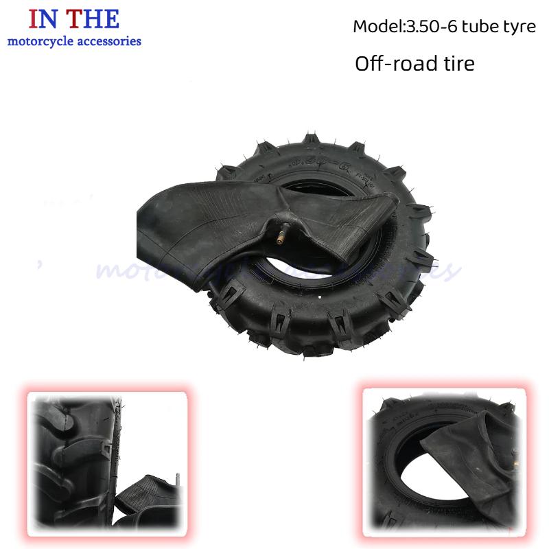 Road Bike Tire - ยางนอกแบบออฟโรด 3.50-6 พร้อมยางใน เหมาะสำหรับรถโกคาร์ท รถเอทีวี จักรยานชายหาด